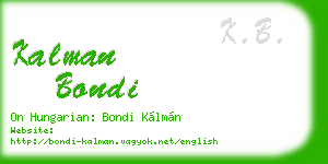 kalman bondi business card